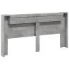 Headboard Cabinet with LED Concrete Grey - Modern Design