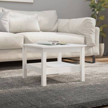 Elegant White Coffee Table 55x55 cm | Solid Pine Wood