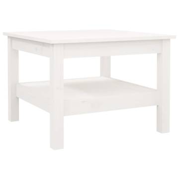 Elegant White Coffee Table 55x55 cm | Solid Pine Wood