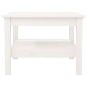 Elegant White Coffee Table 55x55 cm | Solid Pine Wood