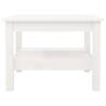 Elegant White Coffee Table 55x55 cm | Solid Pine Wood