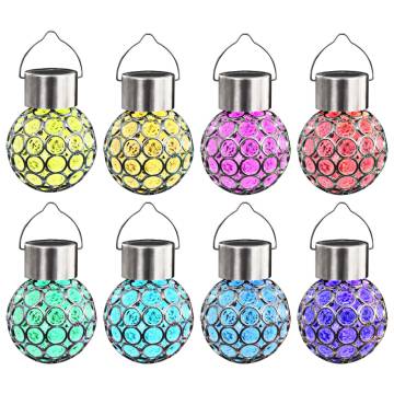 Hanging Solar Lamps - 8 pcs LED RGB Lights for Outdoors