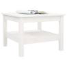 Elegant White Coffee Table 55x55 cm | Solid Pine Wood