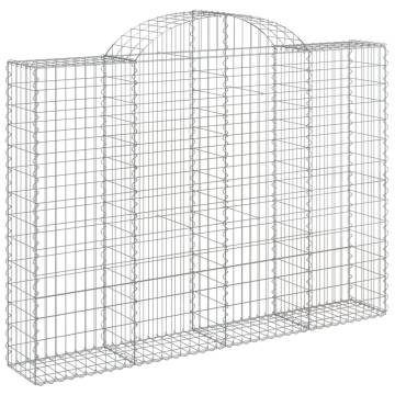 Arched Gabion Baskets - 14 pcs Galvanised Iron for Garden