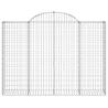 Arched Gabion Baskets - 14 pcs Galvanised Iron for Garden