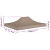 Party Tent Roof 4.5x3 m Taupe - Durable & UV Resistant