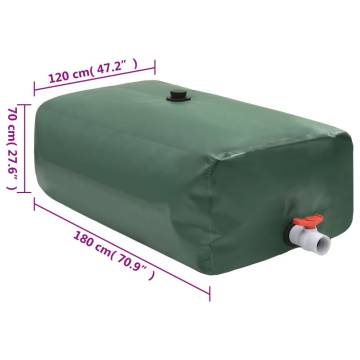 Foldable 1500L PVC Water Tank with Tap - Ideal for Gardens