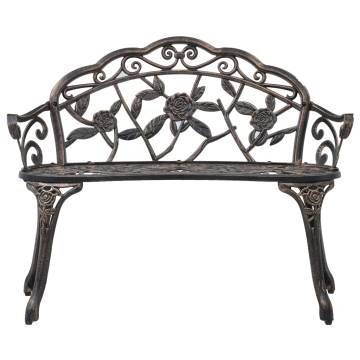 Bistro Bench 100cm in Bronze - Cast Aluminium Garden Furniture