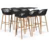 7 Piece Bar Set Black - Modern Design for Home & Bars