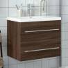 Bathroom Sink Cabinet with Built-in Basin Brown Oak Colour brown oak Size 60 x 38.5 x 48 cm Quantity in Package 1 Model with faucet 