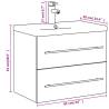 Stylish Bathroom Sink Cabinet with Built-in Basin - Brown Oak