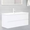 Sink Cabinet with Built-in Basin White Engineered Wood Colour white Size 100 x 38.5 x 45 cm Quantity in Package 1 Model with faucet & drain 