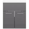 High Gloss Grey Sink Cabinet with Built-in Basin | Hipo Market