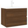 Elegant Sink Cabinet with Built-in Basin | Brown Oak - HipoMarket