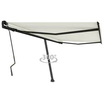 Retractable Freestanding Awning 450x300 cm in Cream - Hipomarket