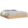 Sonoma Oak Bed Frame 200x200 cm - Modern & Practical Design