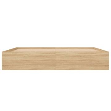 Sonoma Oak Bed Frame 200x200 cm - Modern & Practical Design