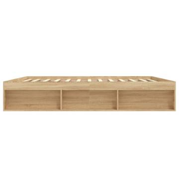 Sonoma Oak Bed Frame 200x200 cm - Modern & Practical Design