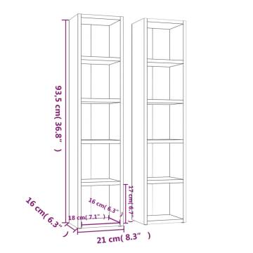 High Gloss White CD Cabinets - 2 pcs | Hipomarket