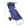 Portable Foldable Beach Trolley with Wheels - Blue