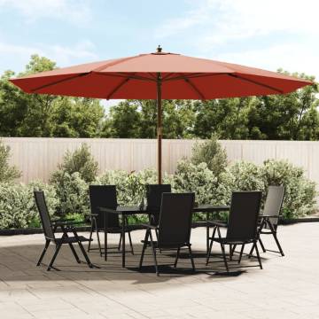 Garden Parasol with Wooden Pole - Terracotta 400x273 cm