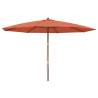 Garden Parasol with Wooden Pole - Terracotta 400x273 cm