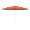 Garden Parasol with Wooden Pole - Terracotta 400x273 cm