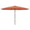 Garden Parasol with Wooden Pole - Terracotta 400x273 cm