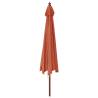 Garden Parasol with Wooden Pole - Terracotta 400x273 cm