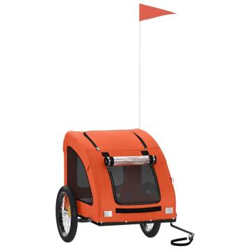 Durable Pet Bike Trailer - Orange Oxford Fabric & Iron