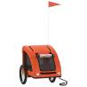 Durable Pet Bike Trailer - Orange Oxford Fabric & Iron