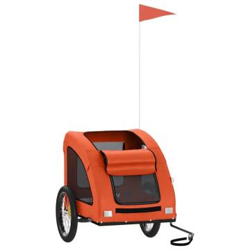 Durable Pet Bike Trailer - Orange Oxford Fabric & Iron