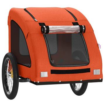 Durable Pet Bike Trailer - Orange Oxford Fabric & Iron