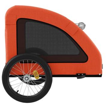 Durable Pet Bike Trailer - Orange Oxford Fabric & Iron