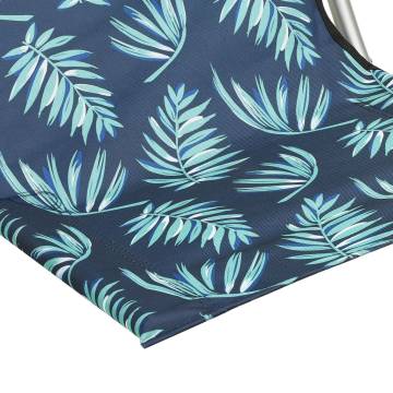 Folding Beach Chairs 2 pcs - Leaf Print Fabric for Relaxation