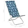 Folding Beach Chairs 2 pcs - Leaf Print Fabric for Relaxation