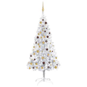 Artificial Pre-lit Christmas Tree with Ball Set - 210 cm Silver