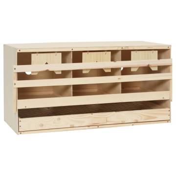 Chicken Laying Nest - 3 Compartments, Solid Pine Wood