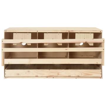 Chicken Laying Nest - 3 Compartments, Solid Pine Wood