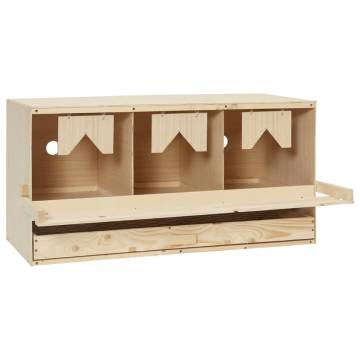 Chicken Laying Nest - 3 Compartments, Solid Pine Wood