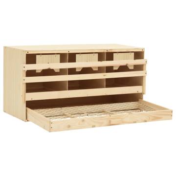 Chicken Laying Nest - 3 Compartments, Solid Pine Wood