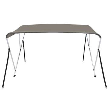 3-bow Bimini Top Grey 184x189x135 cm - Durable & UV Resistant