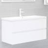 Sink Cabinet with Built-in Basin White Engineered Wood Colour white Size 90 x 38.5 x 45 cm Quantity in Package 1 Model with faucet & drain 