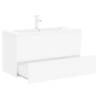 Sink Cabinet with Built-in Basin - White Engineered Wood