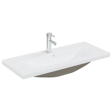 Sink Cabinet with Built-in Basin - White Engineered Wood