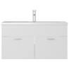 Stylish Sink Cabinet with Built-in Basin - White Engineered Wood