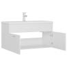 Stylish Sink Cabinet with Built-in Basin - White Engineered Wood