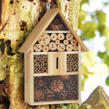 HI Insect Nesting House - Natural Wood Garden Ornament