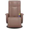 Massage Recliner Chair with Footrest - Brown Faux Leather