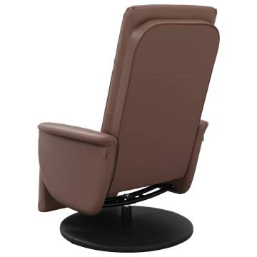 Massage Recliner Chair with Footrest - Brown Faux Leather